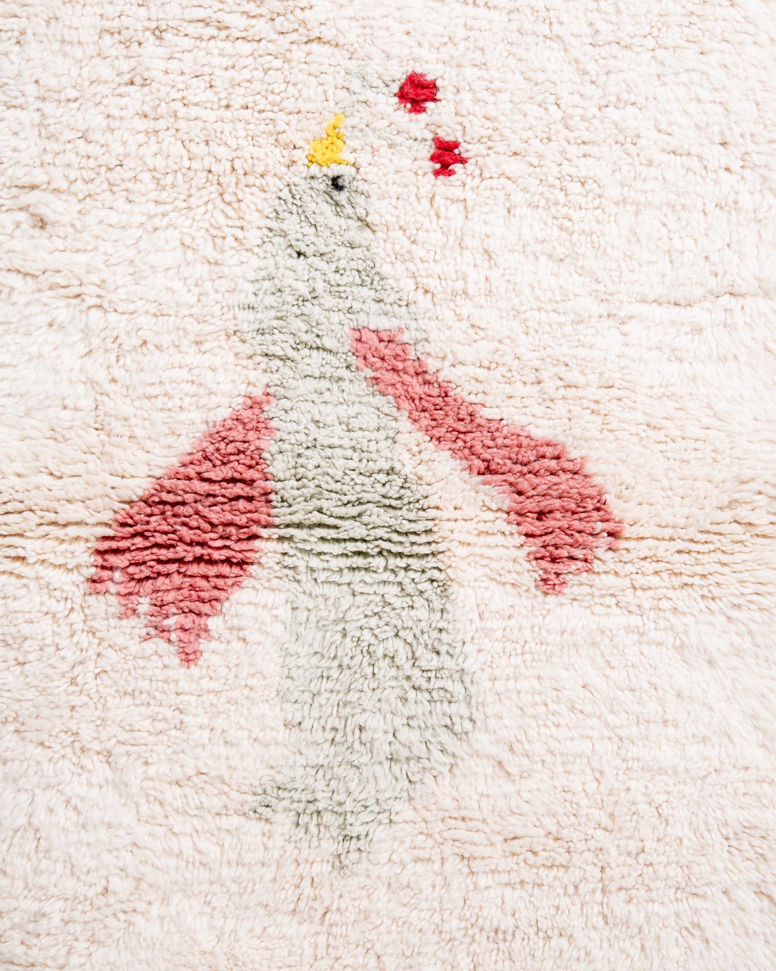 Modern, designer, handcrafted Berber rug from Morocco. Beniourain carpet with beautiful colours and patterns and fluffy wool texture.